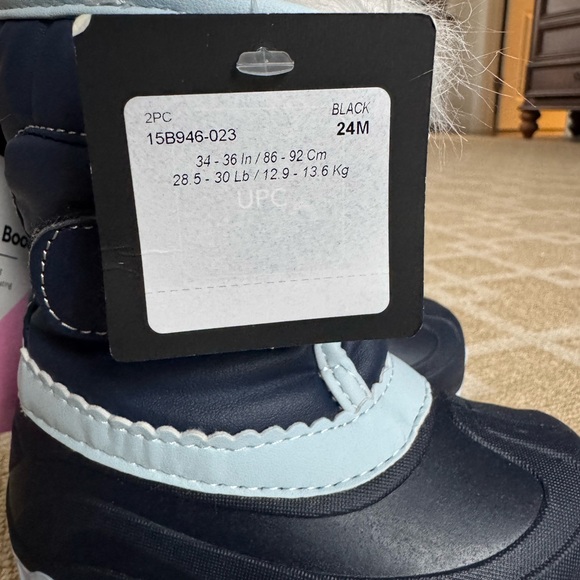 Jordan Logo Leggings + Member’s Mark Snow Boots Black Blue 2-Piece Gift Set 24M - Picture 12 of 14